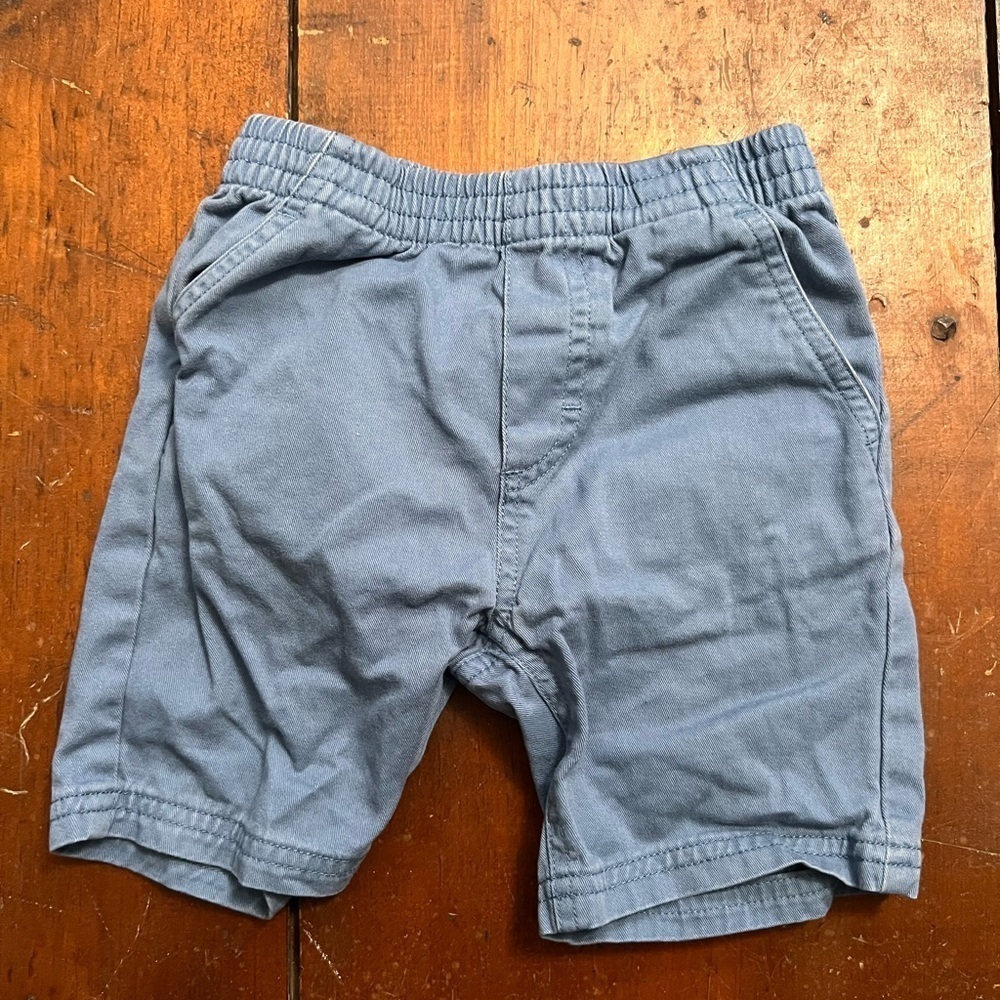Lucky Brand boys 3T blue chino cargo elastic waist shorts EUC